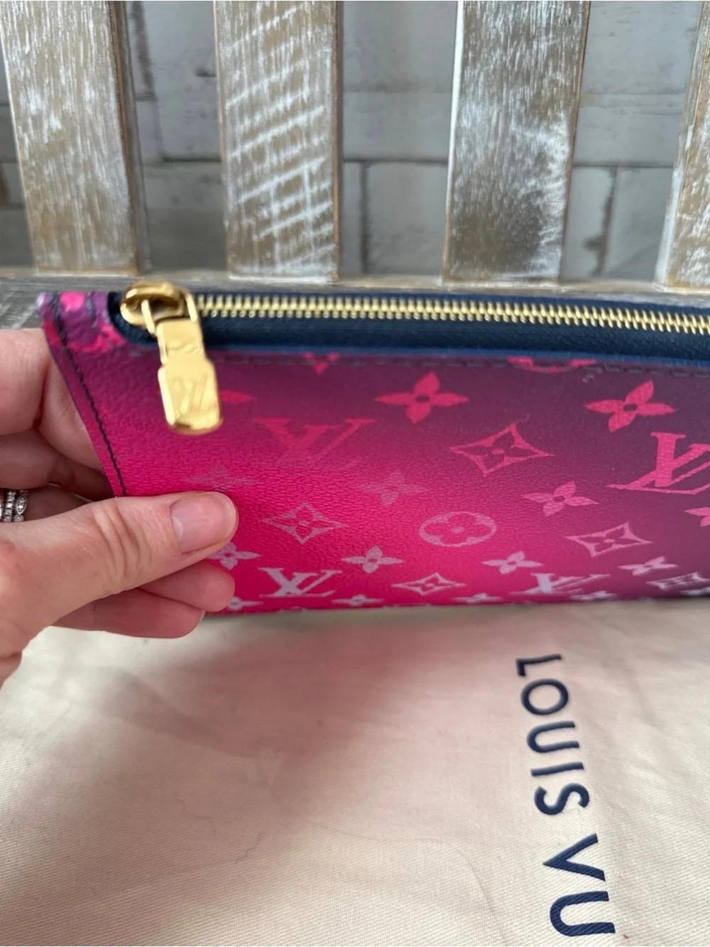 Louis Vuitton Monogram Midnight Fuschia Pouchette Wristlet from Neverfull MM - Picture 8 of 10